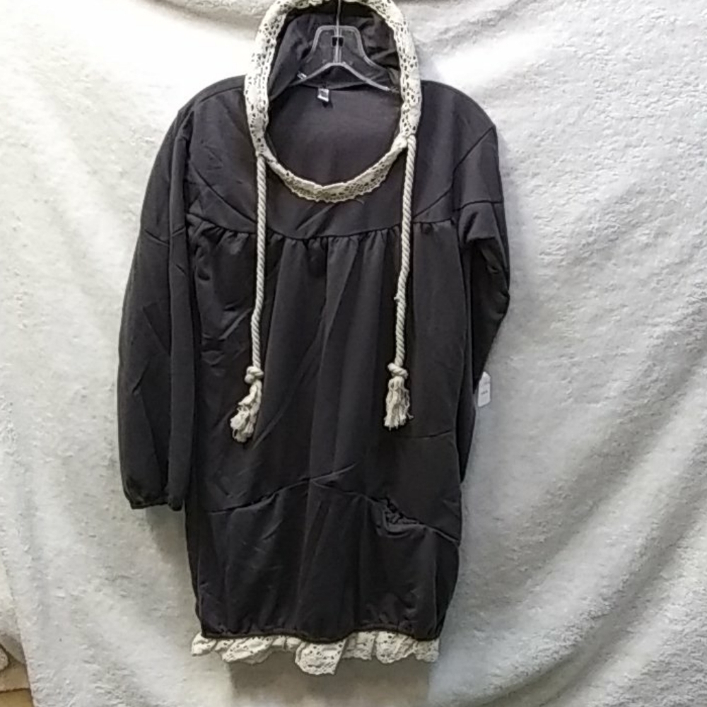 Women's dress hooded rope tie WD0014